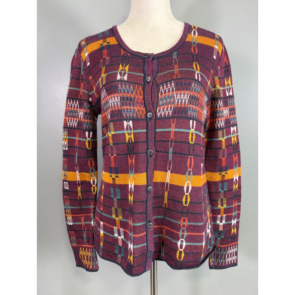 Peruvian Connection Cardigan S Pima Cotton Geometric Boho Southwestern Unique